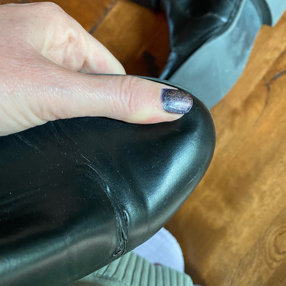 Black faux Leather Knee-High Boots - Picture 11 of 12